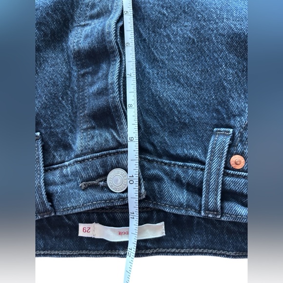 Levi’s Wedgie Straight Premium Jeans Dark Wash High Rise Denim Size 29 - Picture 5 of 12